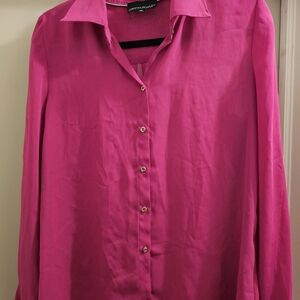 Cynthia Rowley Women's Pink Button-Down Shirt, Size Medium
